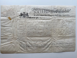 1819 Pennsylvania Land Patent to Colonel George Ely Jr.—Governor William Findlay Signed—Northumberland County