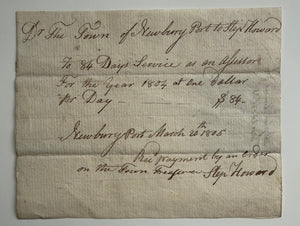 1805 Newburyport, Massachusetts Town Assessor’s Account—Signed by Stephen Howard