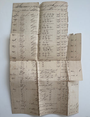 Circa 1830–1850 Liverpool Textile Export Invoice — Merinos, Bombazettes and Colored Fabrics