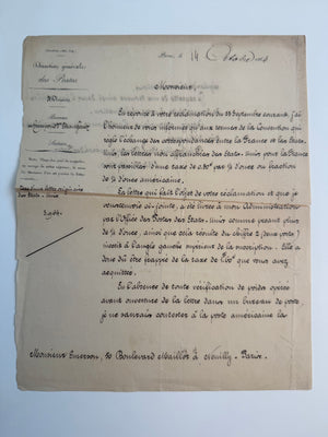 1864 Édouard Vandal Signed Letter — U.S.–France Postal Convention and Disputed American Postage