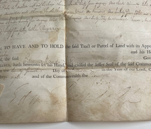 Edmund Randolph and John Harvie – 1788 Virginia Land Grant for 629 Acres with Original State Seal