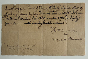 Thomas Mann Randolph Jr. — Thomas Jefferson’s Son-in-Law — Signed 1794 Virginia Financial Receipt