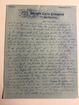 1900 Wilbur Wright’s “Belief That Flight Is Possible” Letter to Octave Chanute — Complete Five-Page Vintage Facsimile, May 13, 1900