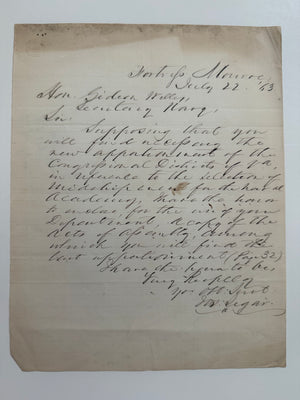 1863 THREE CIVIL WAR LETTERS TO NAVY SECRETARY GIDEON WELLES—NAVAL ACADEMY APPOINTMENTS