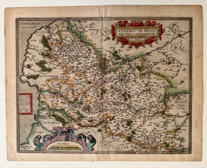Abraham Ortelius — Magnificent Hand-Colored Map of Artois, France, circa 1579–1603