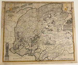 1706 Pieter Schenk Map of Friesland with Frisian Islands—Original Hand Color