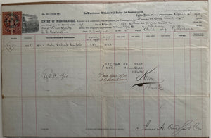 1870 Philadelphia Customs House Import Document—Velvet Carpet from Liverpool with Revenue Stamps