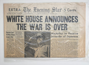 “The War Is Over” — Washington Evening Star Extra Announcing Japan’s Surrender, August 14, 1945