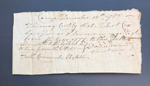 1780 Revolutionary War Drummer’s Service and Back-Pay Certificate