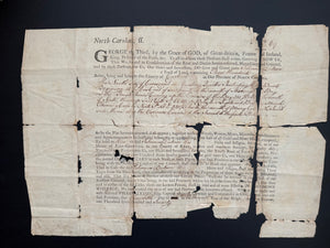 1770 King George III Royal North Carolina Land Grant – Sylvanus Dixon – Carteret County, Core Sound – John Frohock