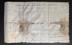 1821 James Monroe Signed Presidential Land Grant – Indiana – John Pace – 80 Acres