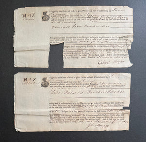 1793 Two Early American Maritime Bills of Lading – Norfolk to South Carolina,