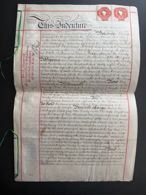 Decorative 1904 English Vellum Mortgage—Twenty-One Houses in Southall, London