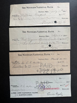 Wright Brothers Check Collection—Orville Wright, Lorin Wright and Charlie Taylor, 1907–1920