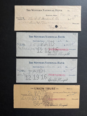 Orville Wright Signed Check Collection—Mabel Beck, Lottie Jones and B. F. Goodrich, 1909–1930