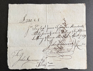 1779 Revolutionary War Connecticut Payment Order — Signed by Jedediah Huntington, Fenn Wadsworth & John Chenward
