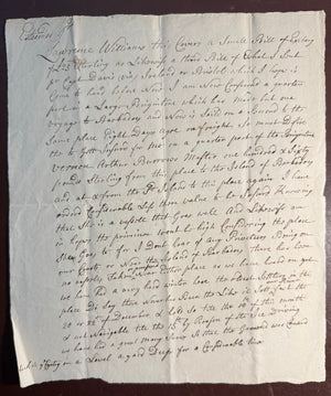 Colonial Philadelphia Merchant’s Letter, circa 1740 — Severe Winter, Privateers & Barbados Marine Insurance