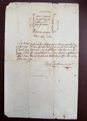 1734 Colonial Pennsylvania Land Survey & Manuscript Plat — Signed by Surveyor General Benjamin Eastburn — Bucks County